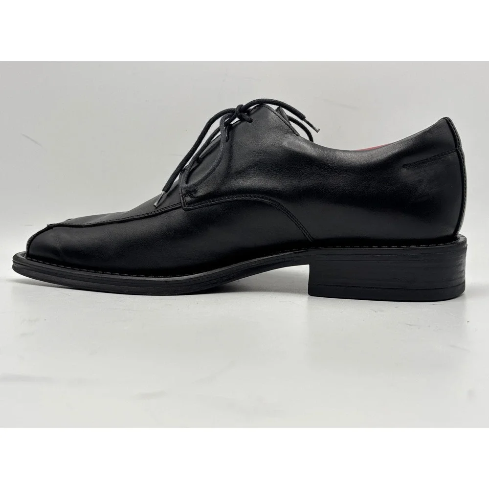 Alfani Men's Black Leather Derby Dress Shoes Size 9M Made in Italy Split Toe